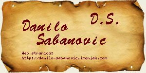 Danilo Šabanović vizit kartica